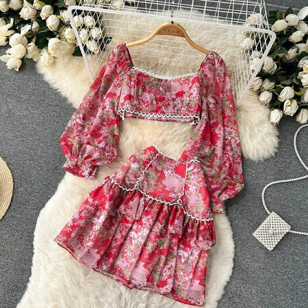 Lily Coord Set - styled flat-lay shot, red - Miss Mosa By Akanksha