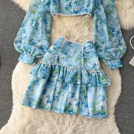 Lily Coord Set - styled flat-lay shot, blue - Miss Mosa By Akanksha