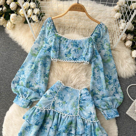 Lily Coord Set - styled flat-lay shot, blue - Miss Mosa By Akanksha