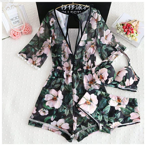 Lily Swimsuit Set In Dark Green