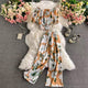 Linda floral coord set - styled flat-lay shot, orange - Miss Mosa By Akanksha