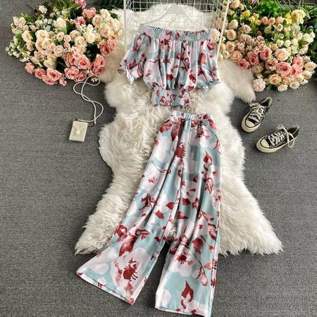 Linda floral coord set - styled flat-lay shot, pink - Miss Mosa By Akanksha