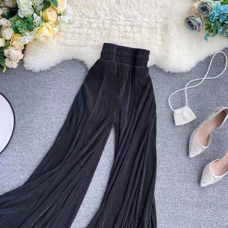 Lizzy Statement Pants - styled flat-lay shot, black - Miss Mosa By Akanksha