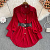 Locaste Statement Shirt With Belt - Red / S