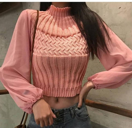 Longenes With A Twist Sweaters - front shot on model, pink - Miss Mosa By Akanksha