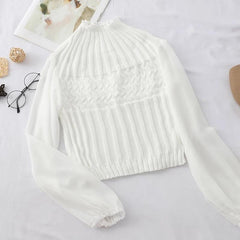Longenes With A Twist Sweaters - styled flat-lay shot, white - Miss Mosa By Akanksha