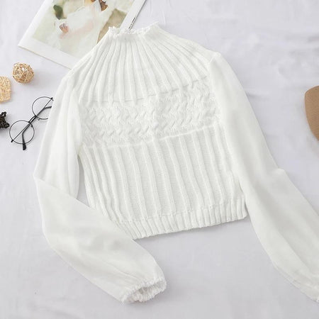 Longenes With A Twist Sweaters - styled flat-lay shot, white - Miss Mosa By Akanksha