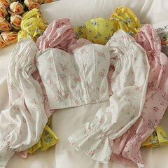 Lourds Floral Statement Top - styled flat-lay shot, multicolour - Miss Mosa By Akanksha