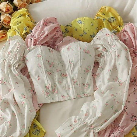 Lourds Floral Statement Top - styled flat-lay shot, multicolour - Miss Mosa By Akanksha