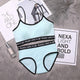 Love Peace Flirt Lingerie Set - flat-lay product shot, light blue - Miss Mosa By Akanksha