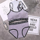 Love Peace Flirt Lingerie Set - flat-lay product shot, grey - Miss Mosa By Akanksha