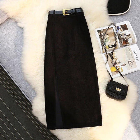 Lucas Statement Skirt - flat-lay product shot, black - Miss Mosa By Akanksha