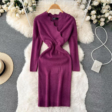 Lucas Woolen Dress - styled flat-lay shot, purple - Miss Mosa By Akanksha