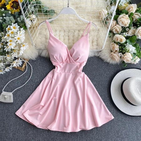 Ludacris Skater Dress - styled flat-lay shot, pink - Miss Mosa By Akanksha