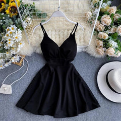 Ludacris Skater Dress - styled flat-lay shot, black - Miss Mosa By Akanksha