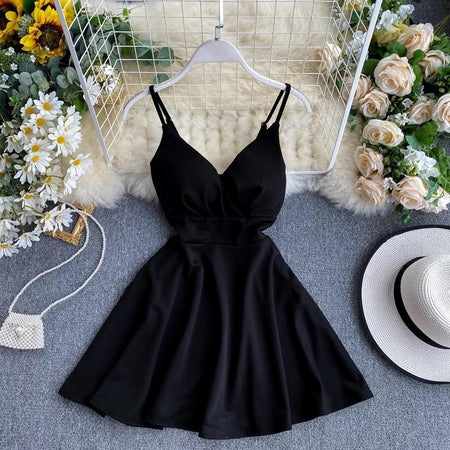 Ludacris Skater Dress - styled flat-lay shot, black - Miss Mosa By Akanksha