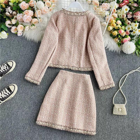Luke Statement Coord Set - styled flat-lay shot, pink - Miss Mosa By Akanksha