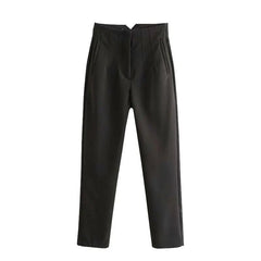 Luxe Fred Formal Pants - flat-lay product shot, black - Miss Mosa By Akanksha