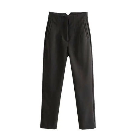 Luxe Fred Formal Pants - flat-lay product shot, black - Miss Mosa By Akanksha