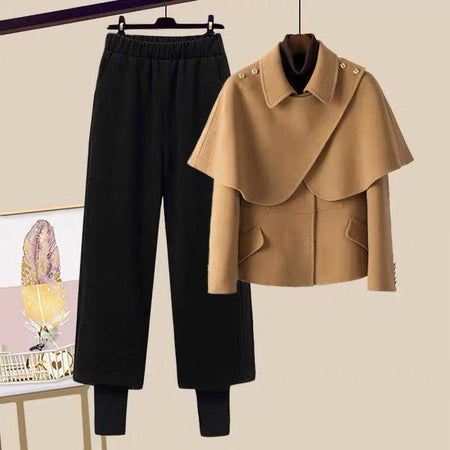 Luxury Collection Heti Coord Set - styled flat-lay shot, brown - Miss Mosa By Akanksha