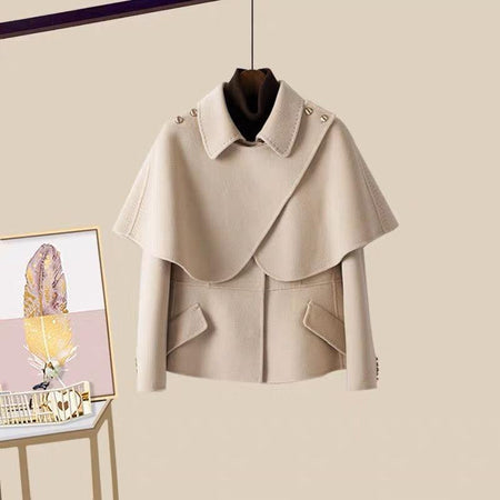 Luxury Collection Heti Coord Set - front shot on hanger, beige - Miss Mosa By Akanksha