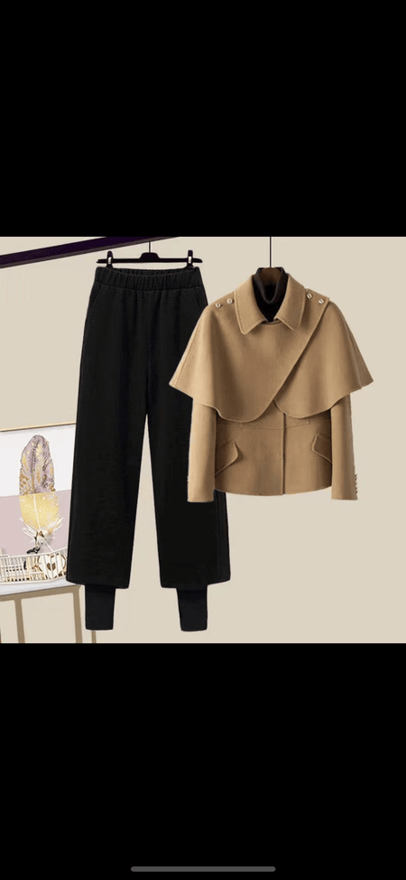 Luxury Collection Heti Coord Set - styled flat-lay shot, brown - Miss Mosa By Akanksha