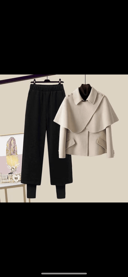 Luxury Collection Heti Coord Set - styled flat-lay shot, beige - Miss Mosa By Akanksha
