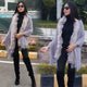 Luxury Faux Fur Capes - lifestyle shot on model, grey - Miss Mosa By Akanksha