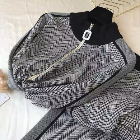 Luxury Maxim Tracksuits - close-up of collar, grey - Miss Mosa By Akanksha