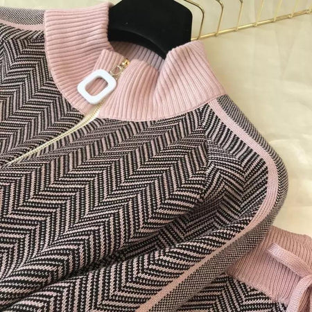 Luxury Maxim Tracksuits - close-up of collar, pink - Miss Mosa By Akanksha