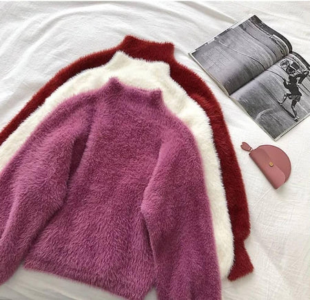 Luxury Mohair Jumpers - styled flat-lay shot, multicolour - Miss Mosa By Akanksha