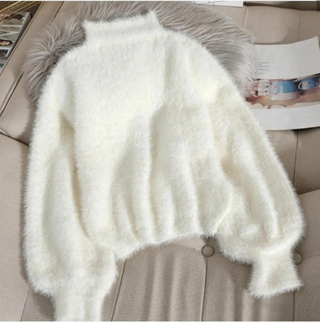 Luxury Mohair Jumpers - flat-lay product shot, cream - Miss Mosa By Akanksha