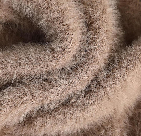 Luxury Mohair Jumpers - close-up of fabric texture, beige - Miss Mosa By Akanksha