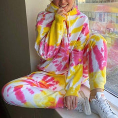Luxury Tie and Dye Tracksets - Limited Edition - lifestyle shot on model, multicolour - Miss Mosa By Akanksha