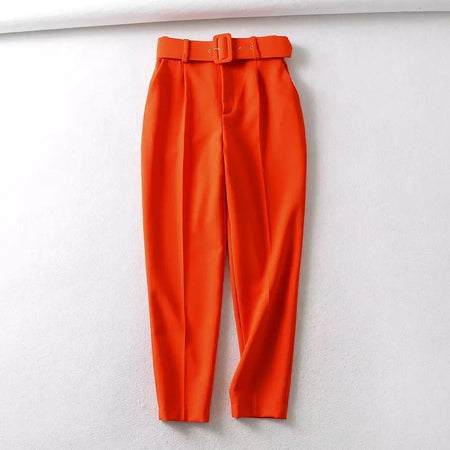 Luxury Trinity Pants - flat-lay product shot, orange - Miss Mosa By Akanksha