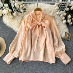 Mabel Bow Top - styled flat-lay shot, peach - Miss Mosa By Akanksha