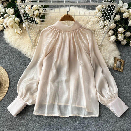 Mabel Bow Top - styled flat-lay shot, cream - Miss Mosa By Akanksha