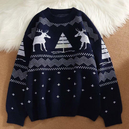 Madison Statement Sweater - styled flat-lay shot, navy - Miss Mosa By Akanksha