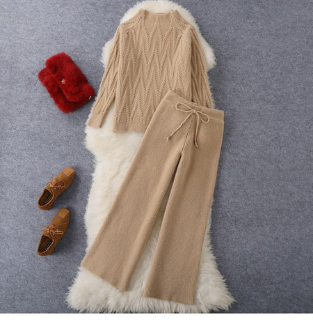 Maldi Luxury Trackset - styled flat-lay shot, beige - Miss Mosa By Akanksha