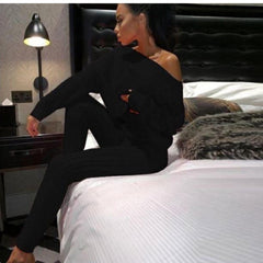 Margerine Tracksets - lifestyle shot on model, black - Miss Mosa By Akanksha