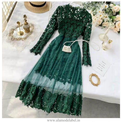 Martha Vintage Dress In Green