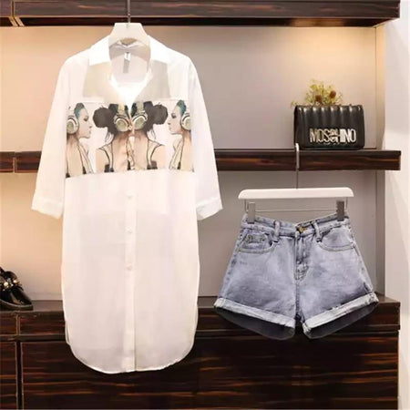 Mathea 3 Piece Set in White - front shot on hanger, white - Miss Mosa By Akanksha