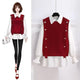Maya Statement Two Piece Set - front shot on hanger, red - Miss Mosa By Akanksha