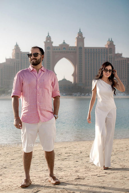Meghan Statement Jumpsuit in White - lifestyle shot on model, white - Miss Mosa By Akanksha