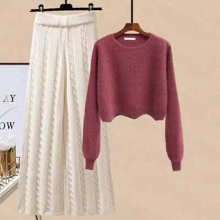 Meraki Woolen Coord Set - styled flat-lay shot, pink - Miss Mosa By Akanksha