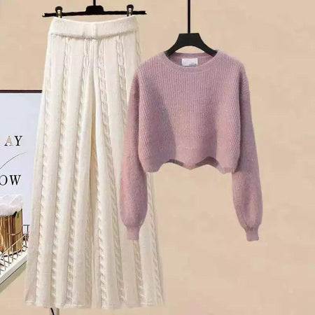 Meraki Woolen Coord Set - styled flat-lay shot, lilac - Miss Mosa By Akanksha