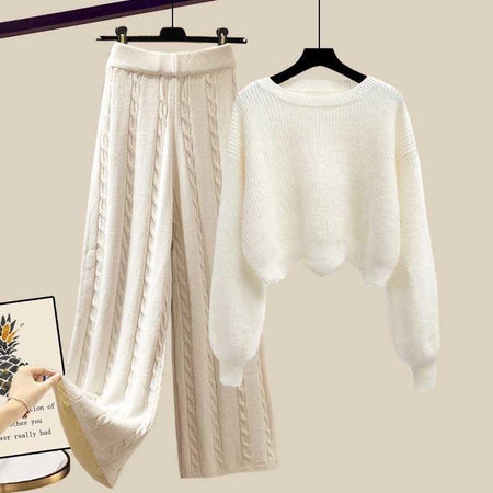 Meraki Woolen Coord Set - styled flat-lay shot, white - Miss Mosa By Akanksha