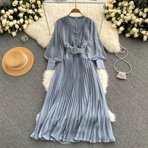 Meredith Statement Dress In Blue