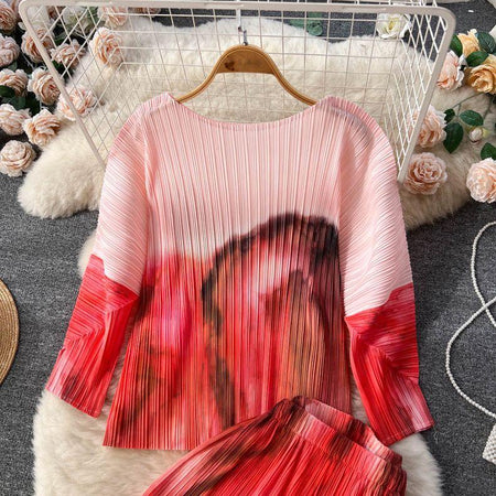 Mezze Crinkled Summer Coord - flat-lay product shot, pink - Miss Mosa By Akanksha
