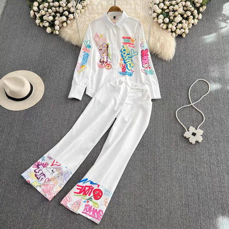 Michelle Coord Set In White - styled flat-lay shot, white - Miss Mosa By Akanksha